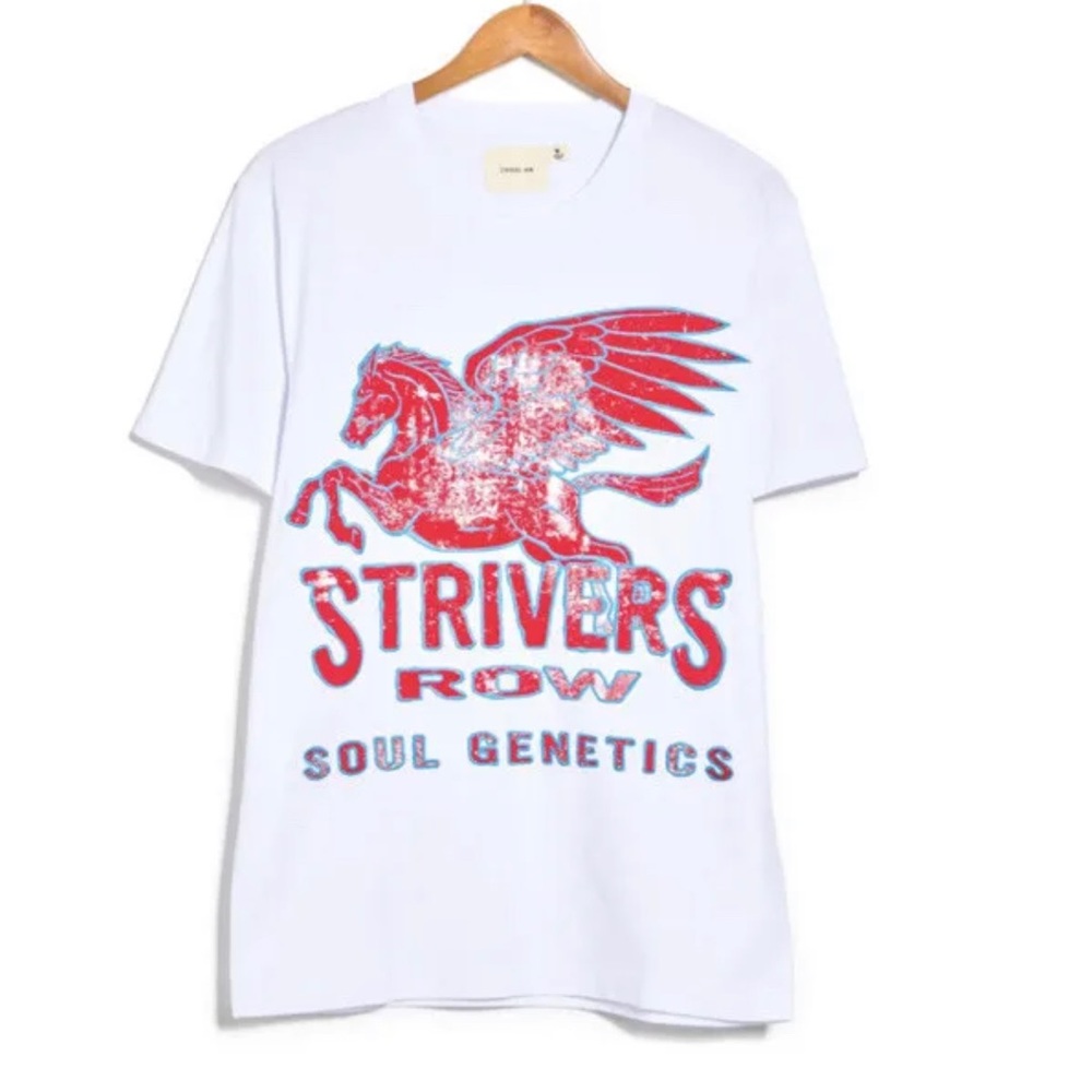 Strivers Row Men’s Medium White Radiator Embroidered Graphic Logo T Shirt NWT